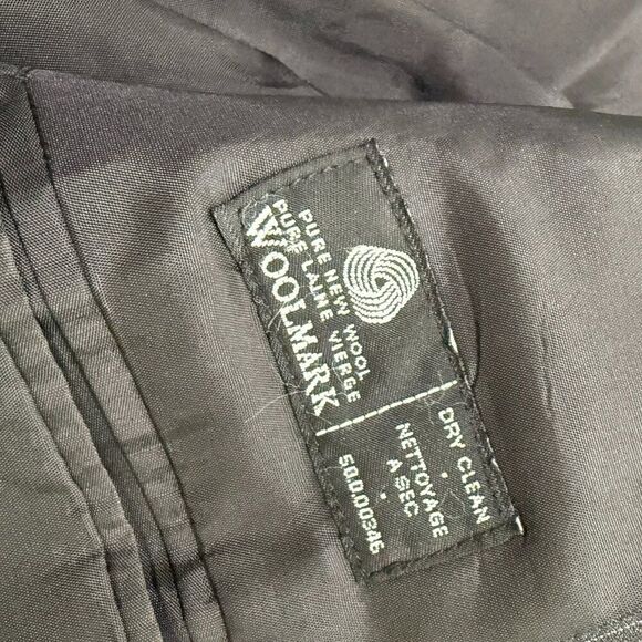 Men Woolmark 100% Wool Stripe Blazer Mid Length Suit in Black Size 50R - Picture 4 of 7